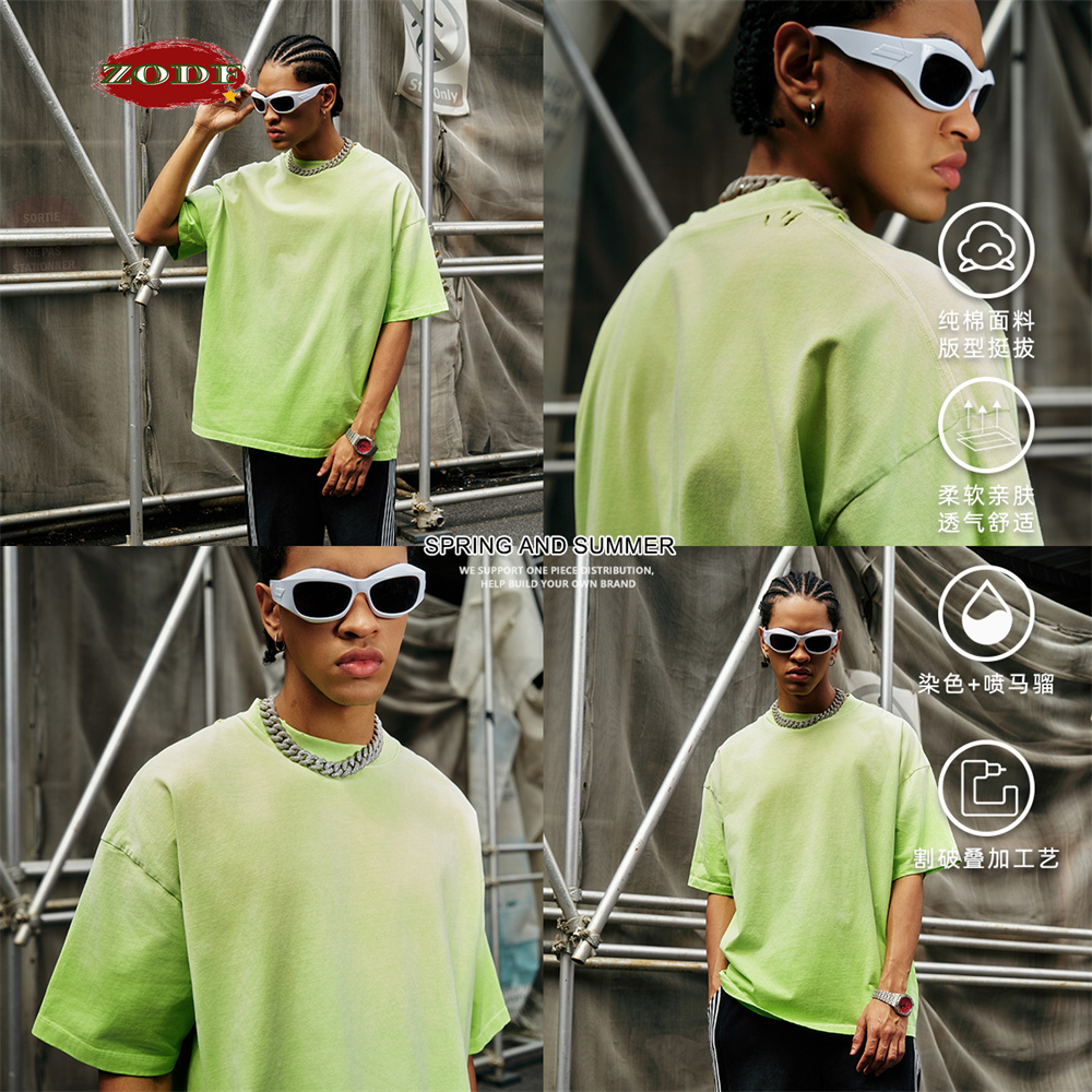 ZODF 2024 Summer Men Washed Gr - Streetwear Brand Jersey ulasan dan harga