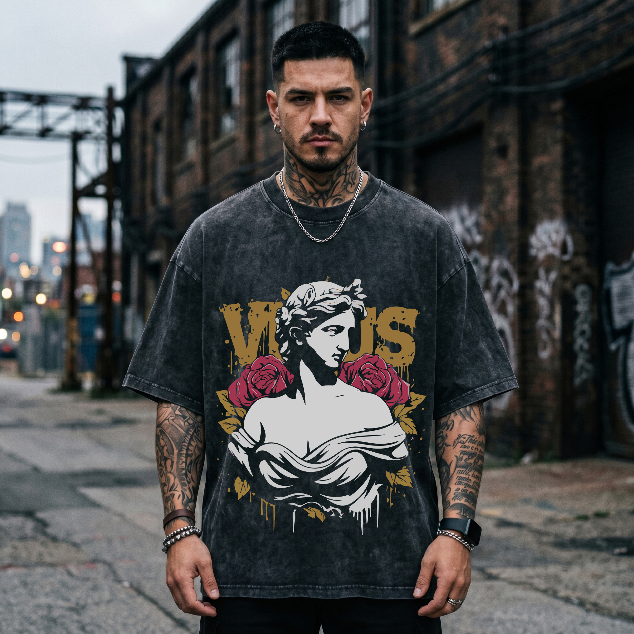 American retro washed black T- - Streetwear Brand Jersey ulasan dan harga