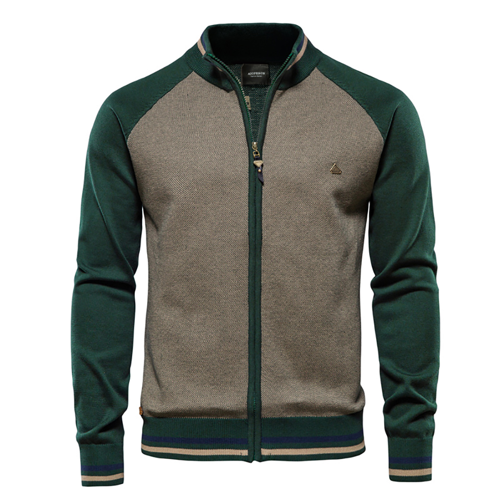AIOPESON Spliced Cardigan Men  - Streetwear Brand Jacket ulasan dan harga