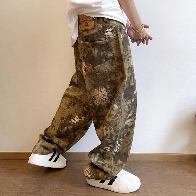 New Men Chic Snake Print Stree - Streetwear Brand Graphic Designer ulasan dan harga