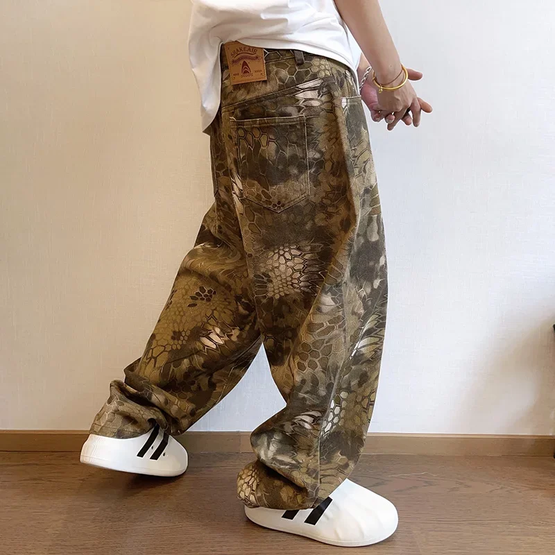 New Men Chic Snake Print Stree - Streetwear Brand Graphic Designer ulasan dan harga