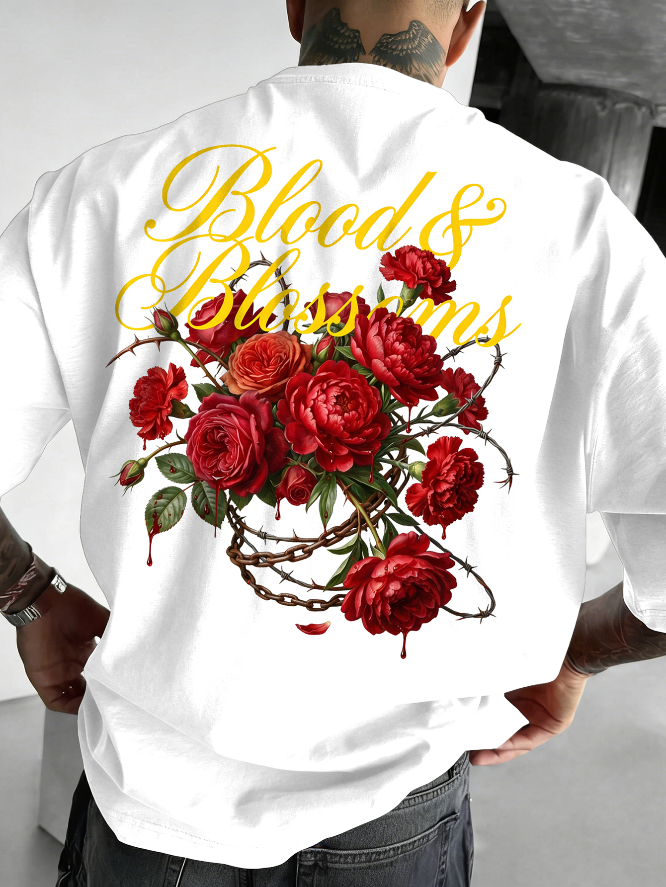 Men's Oversized Gothic Streetw - Streetwear Brand Red ulasan dan harga